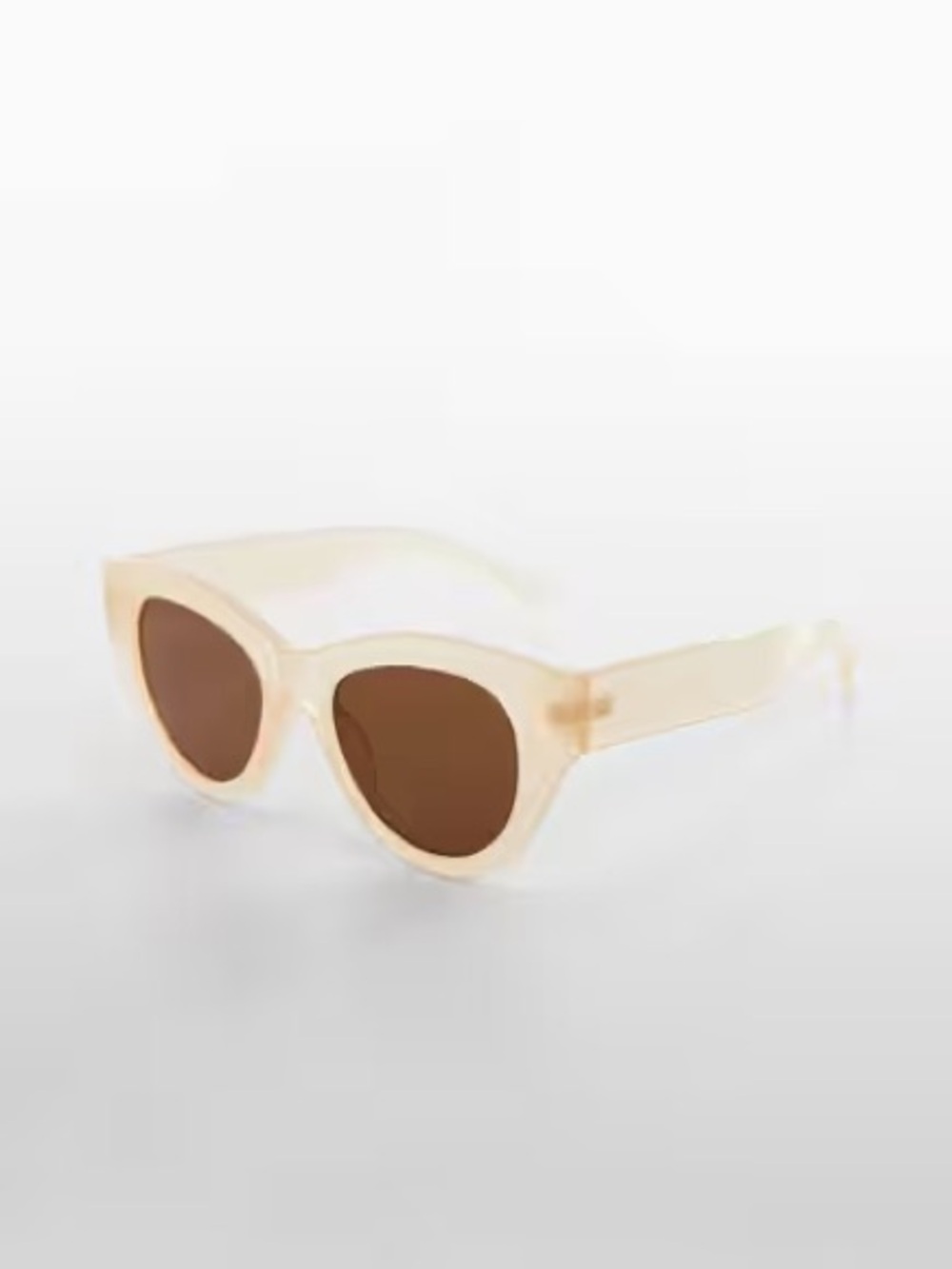 Mango Cream Cat-Eye Sunglasses with Brown Lenses
